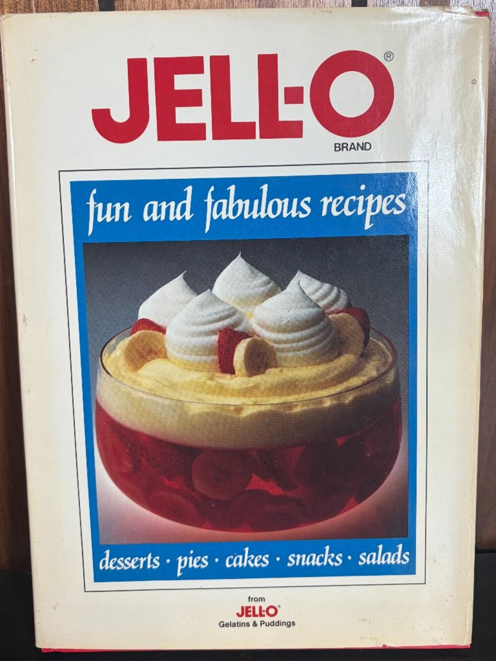 Vtg 1988 Jell-0 Brand Cookbook Titled Fun & Fabulous Recipes Hardcover - GUC